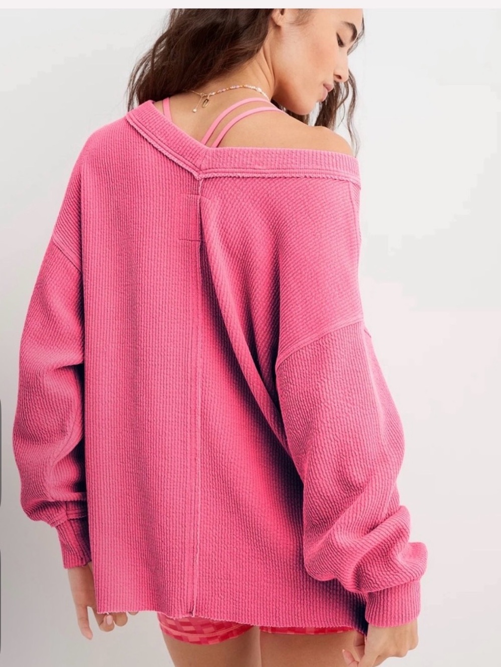 Aerie V-Neck Stretchy Ribbed Sweater